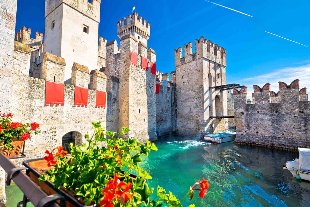Town of Sirmione entrance walls view